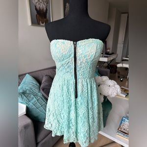 Turquoise Lace Detail Romper